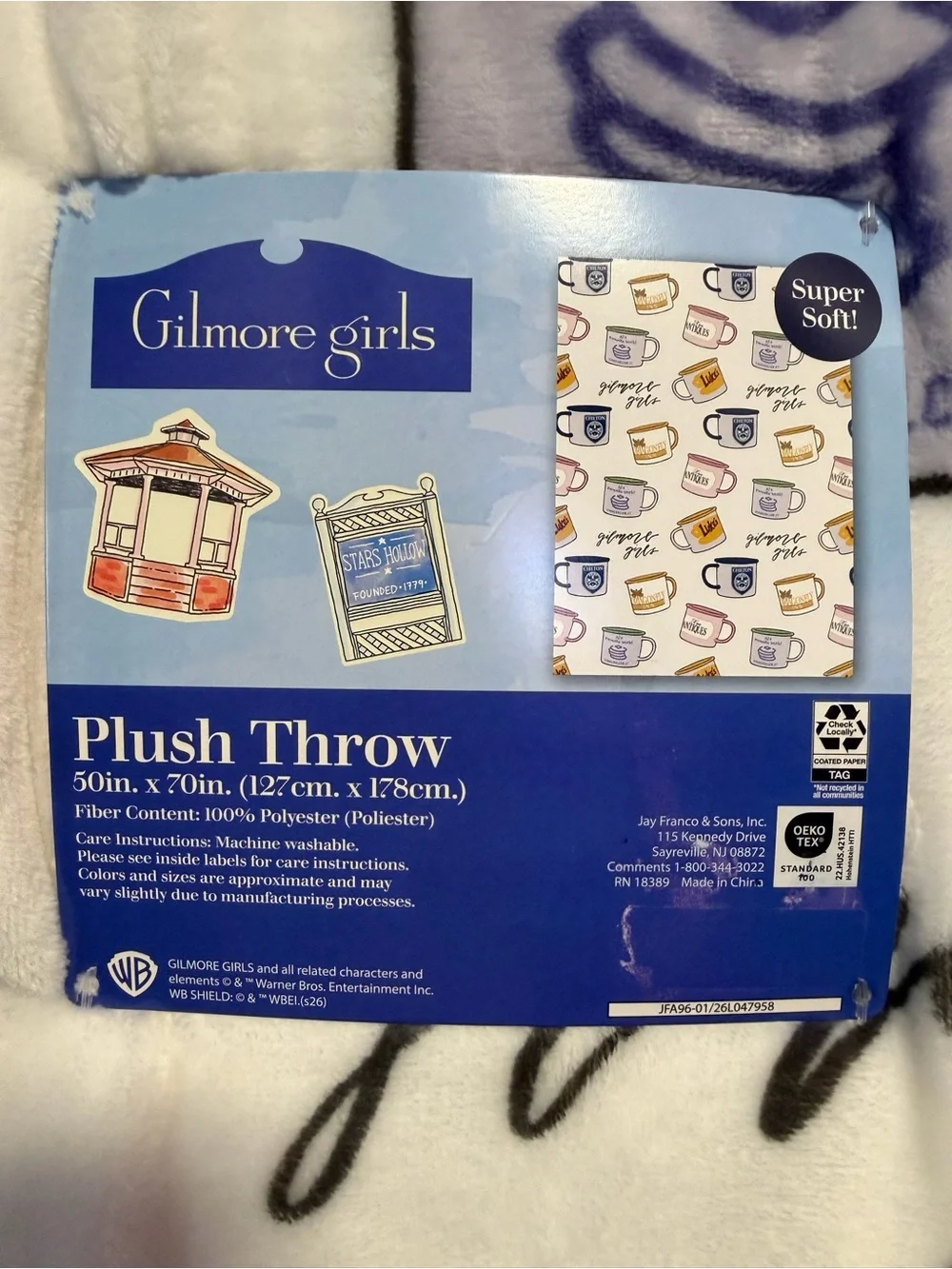 Gilmore Girls Coffee Mug Plush Throw Blanket 50” X 70” Dragonfly Inn Luke’s NEW